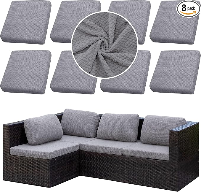 Outdoor Cushion Covers Set, Replacement by SUKAIKEQA