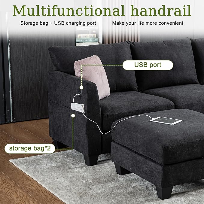 122.8" Large Sectional Couches for Living Room, 6 Seater L Shaped Modular - Image 5