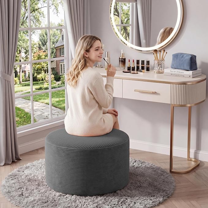 BSHOMGI Round Boneless Ottoman Oversized Ottomans - Image 3