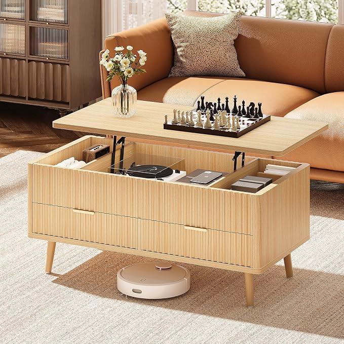 Lift Top Coffee Table with Storage - Image 7