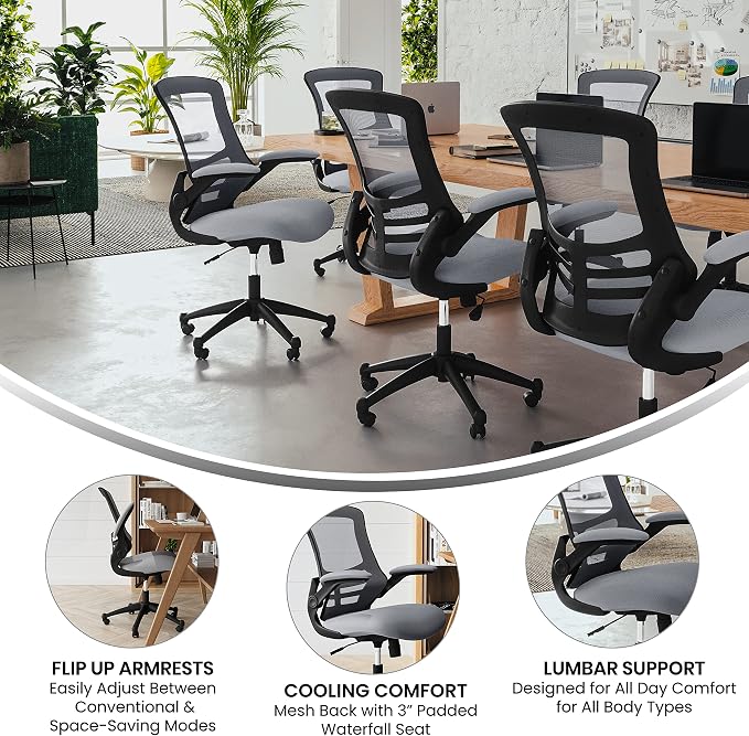Flash Furniture Kelista Office Chair, Dark Gray Mesh - Image 4