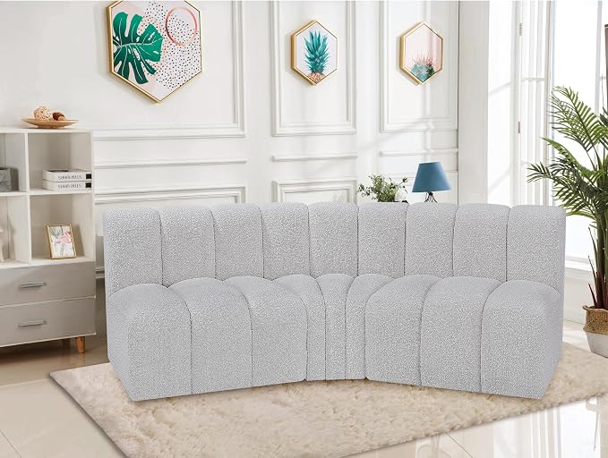 Meridian Furniture 102Grey-S3B Arc Collection Modern | Contemporary Modular Sofa - Image 2