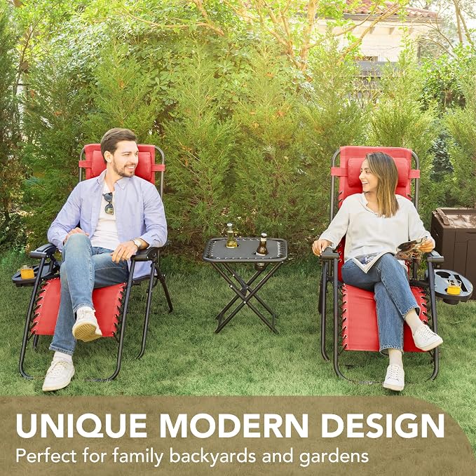 Devoko Patio Zero Gravity Chair Outdoor Folding Adjustable Reclining Chairs - Image 5