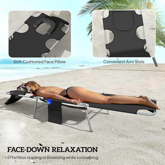 Outsunny Chaise Lounge Chair Outdoor Set of 2 - Image 5