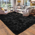 Black Rug for Bedroom, Soft Shaggy Modern Shag 4x6 Area Rugs for Living Room by Quntue