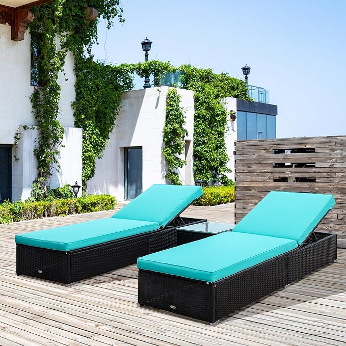 Outsunny Chaise Lounge Chair Set of 2 - Image 2