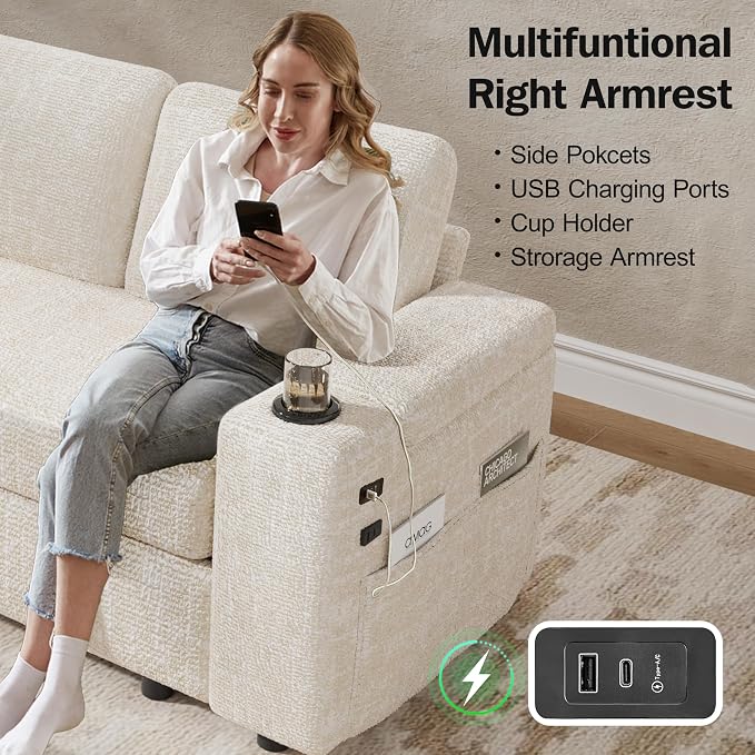 Vipbear 86" Modular Sectional Sleeper Sofa - Image 9