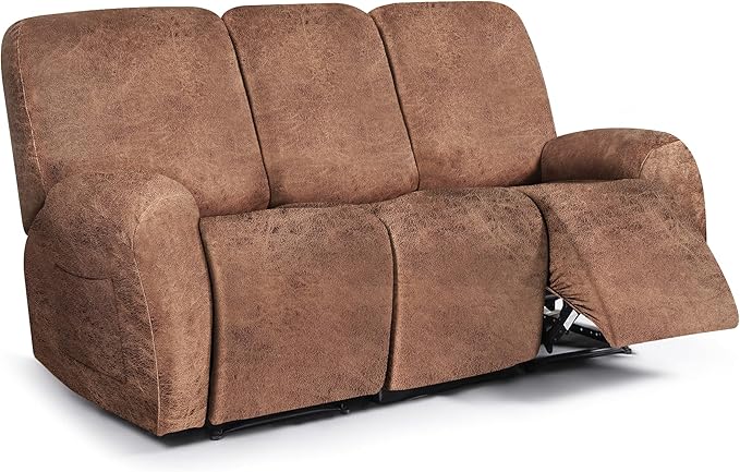 ANARACHON Leather Look Recliner Couch Cover, 8-Pieces Stretch Recliner Sofa by ANARACHON