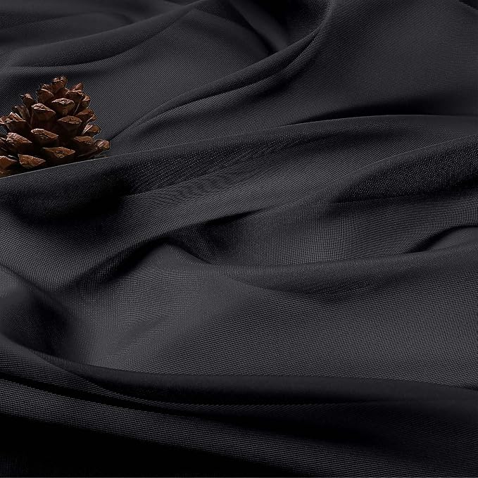 OVZME Black Sheer Curtains 108 Inches Long 2 Panels Set, 59 Inch Extra Wide - Image 5