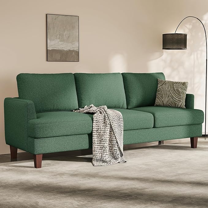 Busaurus Green 3 Seater Mid Century Modern Sofa, Comfy Furniture by BUSAURUS
