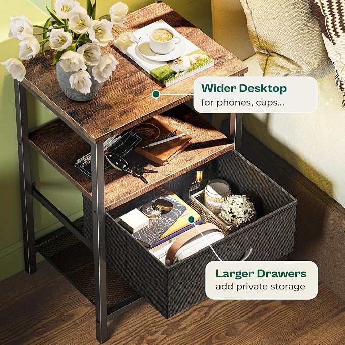 Huuger Nightstand Set of 2, Night Stand - Image 6
