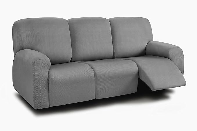 ULTICOR 8-Pieces Recliner Sofa Covers, Yarn Dyed Stretch Reclining Couch Covers by ULTICOR