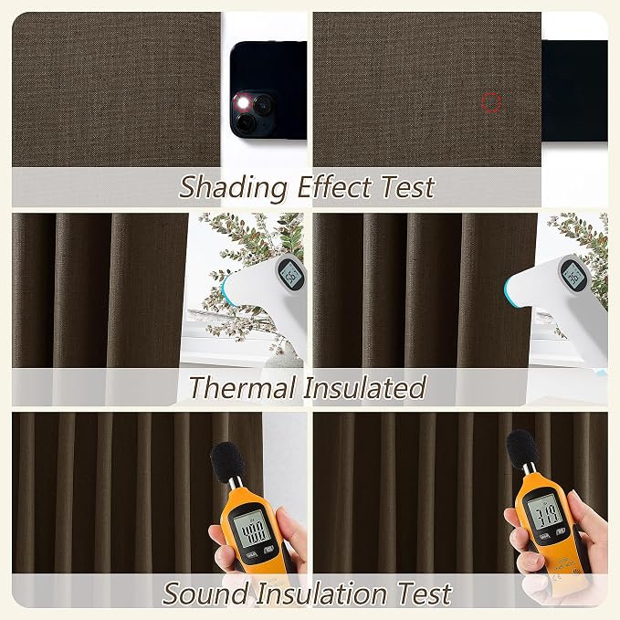Guken 100% Blackout Curtains 108 Inch Length 2 Panels Set - Image 5
