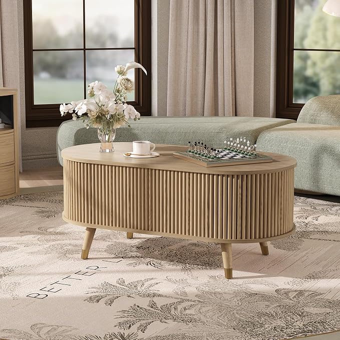 JOINICE 42.5" Oval Lift Top Coffee Table - Image 6