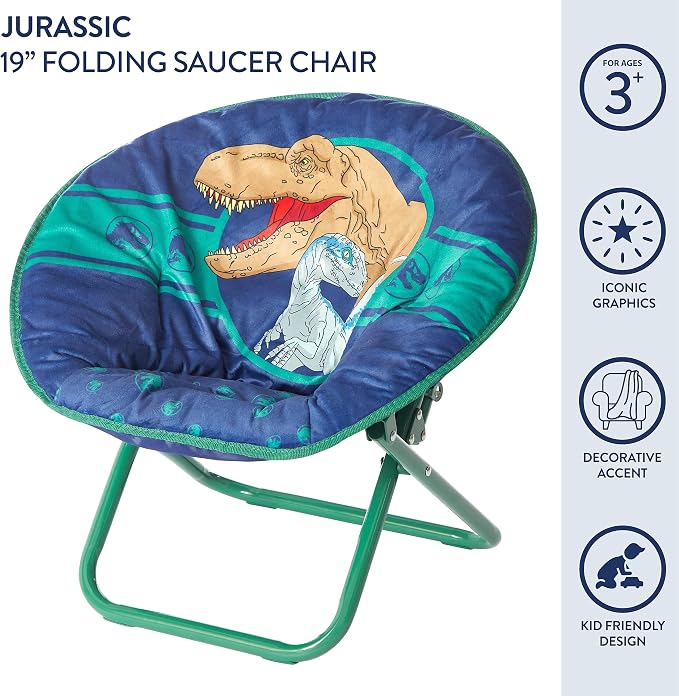 Jurassic World Dinosaur 19” Frame Folding Toddler Saucer™ Chair - Image 4