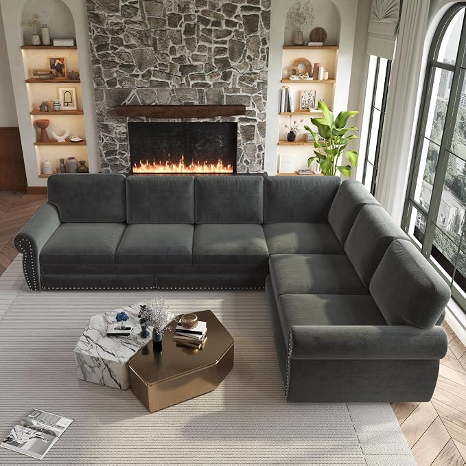 118" L-Shaped Sleeper Couch Bed - Image 8