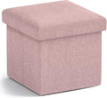 Ornavo Home Small Storage Ottoman Foldable Collapsible Cube Square Linen by OrnavoHome