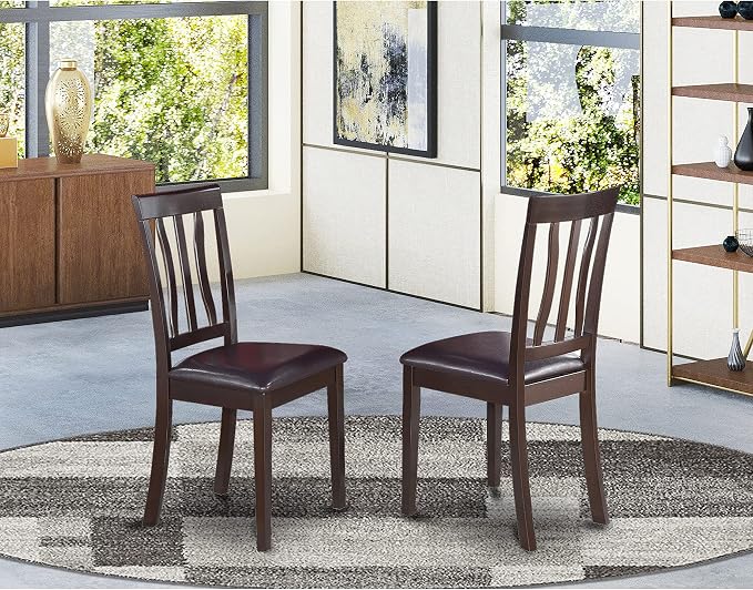East West Furniture ANC-CAP-W Antique Dining Room Chairs - Image 5