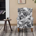 Coffee Table Armchair Set, High Back Reading Chair Solid Wood Side Table for by Teemful