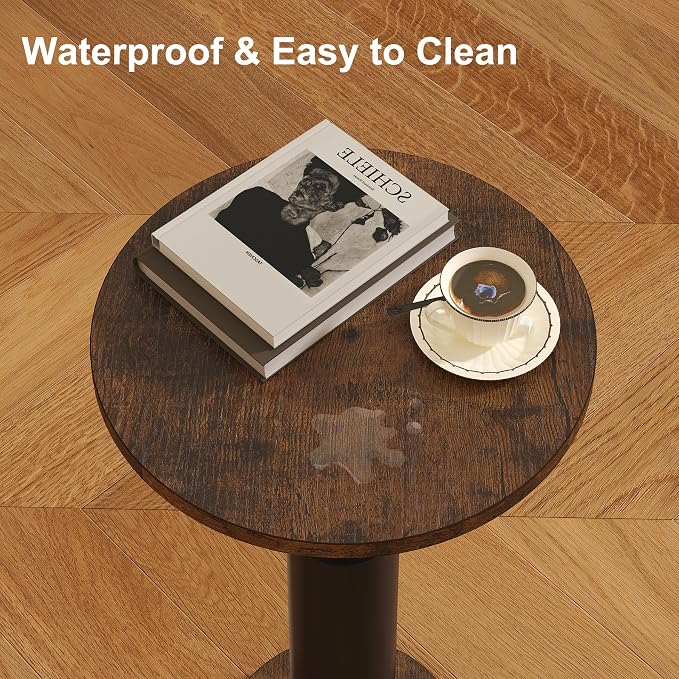 LAATOOREE Small Round Side Table, Accent Drink Coffee Table, Pedestal End Table - Image 7