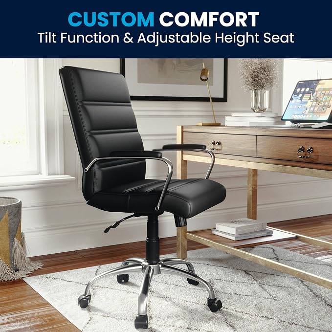 Flash Furniture Whitney Mid-Back Swivel LeatherSoft Desk Chair - Image 8