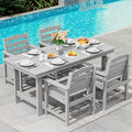 SERWALL Patio Dining Table Sets 5-Piece, Outdoor HDPE Dining Furniture Set by SERWALL