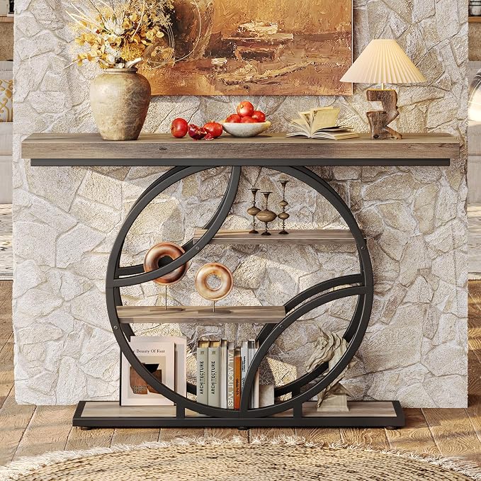 Huuger 47.2 Inch Entryway Table, Industrial Console Sofa Table - Image 6
