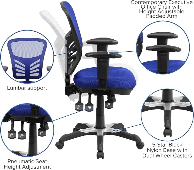Flash Furniture Nicholas Mid-Back Swivel Office and Gaming Chair, Ergonomic - Image 4