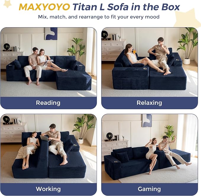 MAXYOYO 104" Modular Sectional Couch - Image 3