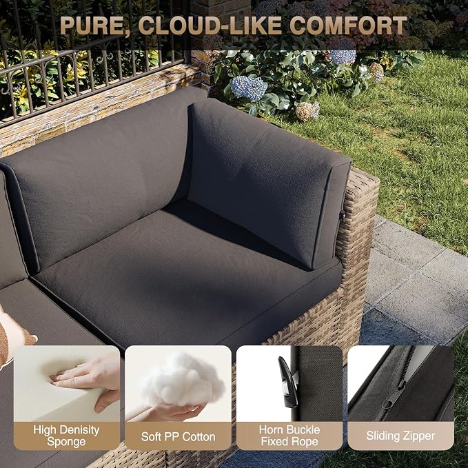 Aoxun Patio Furniture Sets, 7-Piece Outdoor Furniture - Image 3