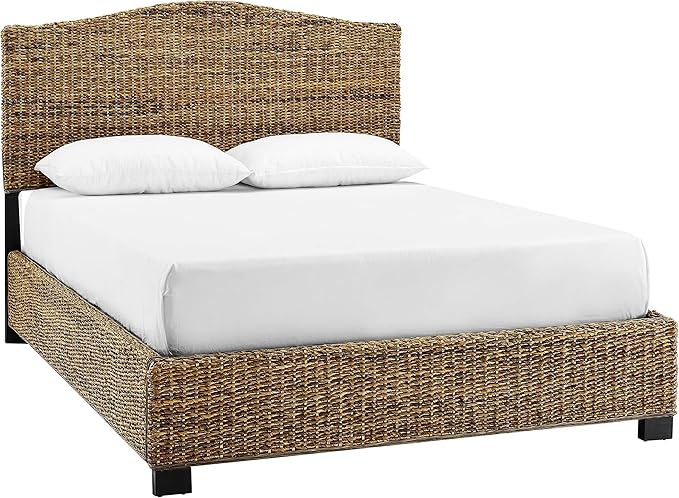 Crosley Furniture Serena Bed, Handwoven Natural Fiber Rattan Headboard and by CrosleyFurniture