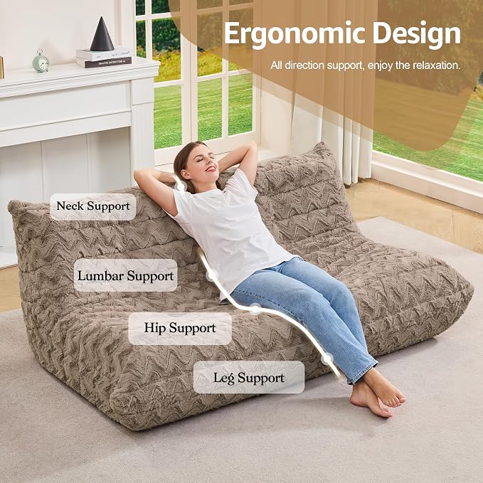 Bean Bag Chairs for Adults Giant Bean Bag Chair Memory Foam BeanBag Chair Bean - Image 5