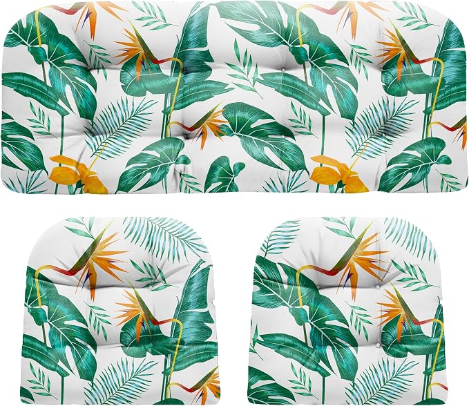 DANGHOOGY Wicker Chair Cushions, Waterproof Outdoor Loveseat Cushions by DANGHOOGYFurnitureCushions