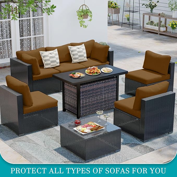 14Pcs Stretch Patio Cushion Covers, Outdoor Couch Covers Replacement, Outdoor - Image 4