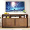 Small Fluted TV Stand for Bedroom, Mid Century Modern Media TV Console for 55 by Woemtoric