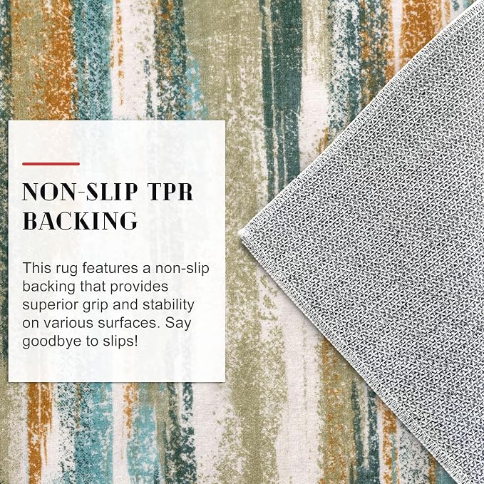 Lansny Modern Abstract Small Area Rug Indoor 3x5 Washable Rug Non-Slip Soft - Image 7