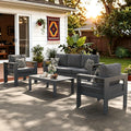 LayinSun Outdoor Aluminum Furniture Set, 4 Pieces Patio Sectional Conversation by LayinSun