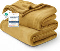 Bedsure Fleece Blanket Queen Blanket Gold Yellow by BEDSURE