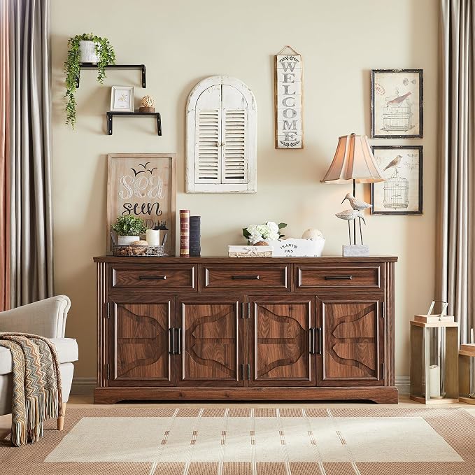 JXQTLINGMU 66" Farmhouse Buffet Cabinet - Image 3