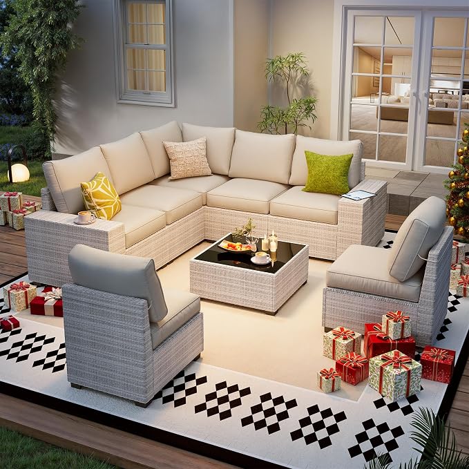 olimix 8 Piece Outdoor Patio Furniture Set, Outdoor Sectional Furniture - Image 6