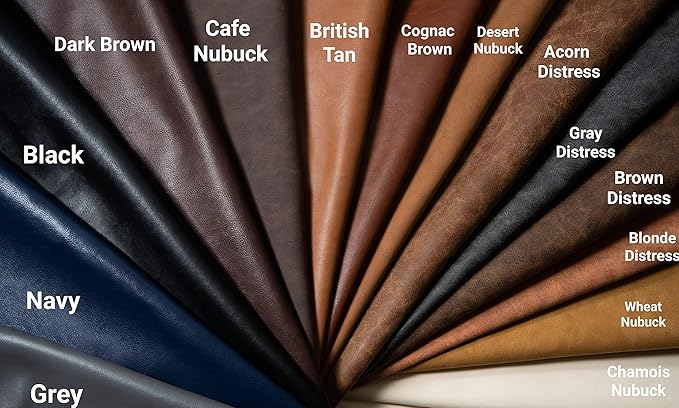 NAT Leathers | Brown Distressed 2 Tone Oily Faux Vegan Leather PU | 1 Yard 36 - Image 8