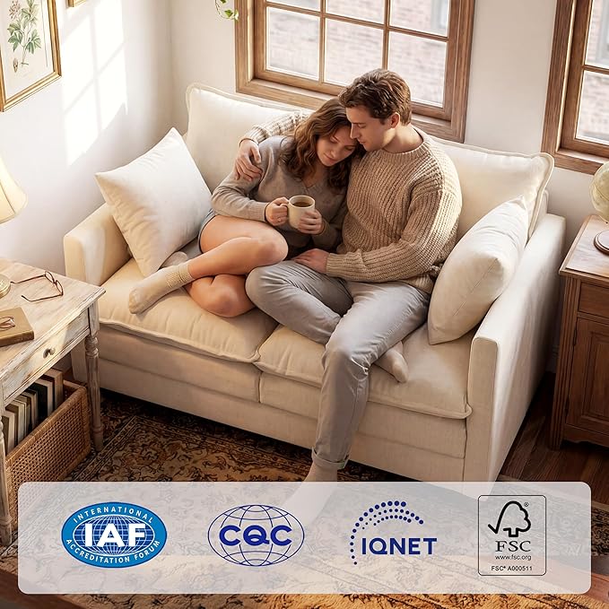 Loveseat Sofa with Cloud 3-Layer Cushion & 27" Deep Seat, Modern Small Couch - Image 4