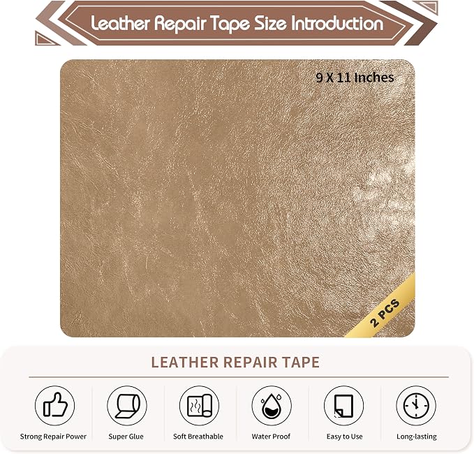 KING MOUNTAIN Leather Repair Patch, 2 Packs 9 x 11 Inches self Adhesive Leather - Image 4