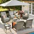 ovios 7-Piece Patio Furniture Set, Outdoor Wicker Sofa by OVIOS