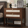 Xixini Nightstand wih 2 Drawers & Open Shelf, Small Mid Century Modern Night by Xixini