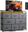 WLIVE Dresser TV Stand with Power Outlets, Led Dresser by WLIVE
