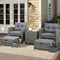 Vongrasig 5 Piece Patio Furniture Set, Small Balcony Furniture, PE Wicker by Vongrasig