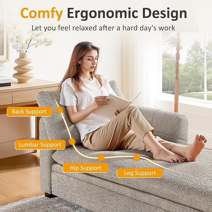 VANOMi Oversized 70.47'' Chaise Lounge Chair Indoor, Modern Upholstered Sofa Bed - Image 5