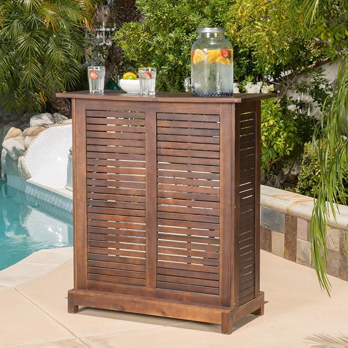 Christopher Knight Home Riviera Acacia Non-FSC KD Wood Bar, Rich Mahagony - Image 2