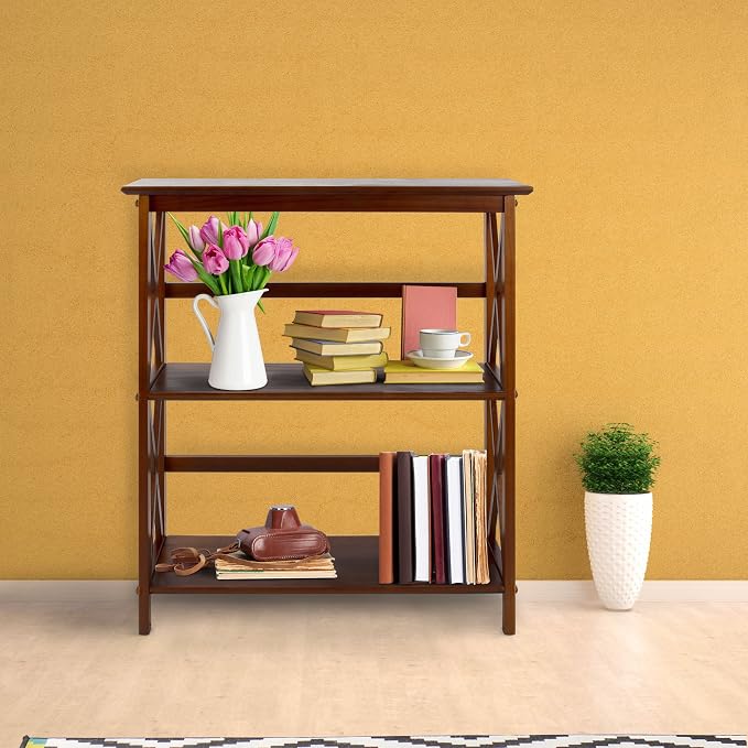 Montego 3-Shelf Bookcase-Walnut - Image 2
